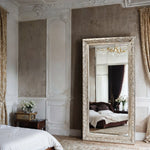 Imperial Bloom Mirror – Hand-Carved Frame in Eco Silver Finish, Natural Wood Elegance - Reflessa - Luxury mirrors