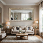 Imperial Bloom Mirror – Hand-Carved Frame in Eco Silver Finish, Natural Wood Elegance - Reflessa - Luxury mirrors