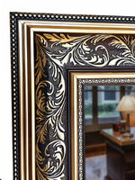 Nocturne Royale Mirror – Elegant Black & Gold Full-Length Wall Mirror | Intricately Carved Eco Frame with Regal Finish - Reflessa - Luxury mirrors