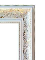 Celestial Grace Mirror – Ornate White & Gold Full-Length Mirror | Elegant Hand-Carved Frame - Reflessa - Luxury mirrors