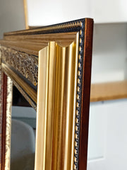 Nocturne Royale Mirror – Elegant Black & Gold Full-Length Wall Mirror | Intricately Carved Eco Frame with Regal Finish - Reflessa - Luxury mirrors