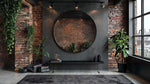 Noir Round Mirror with Sleek Black Aluminum Frame.