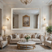 White Elegance Mirror – Large Ornate Full-Length Mirror | White Frame with Intricate Detailing - Reflessa - Luxury mirrors