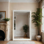 White Elegance Mirror – Large Ornate Full-Length Mirror | White Frame with Intricate Detailing - Reflessa - Luxury mirrors