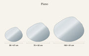 Tailles du miroir sans cadre Piano à l’échelle : 58 × 47 cm, 76 × 62 cm, 100 × 81 cm