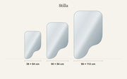 Misure dello specchio senza cornice Stilla in scala: 38 × 64 cm, 50 × 84 cm, 66 × 112 cm