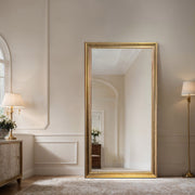 Gold Baroque Full-Length Wall Mirror – Natural Wood Frame, 9 cm Profile | Verona Gilded Heritage
