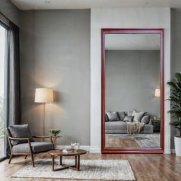 Crimson Grace Mirror – Full-Length Red Frame Mirror | Modern Elegance & Timeless Charm - Reflessa - Luxury mirrors